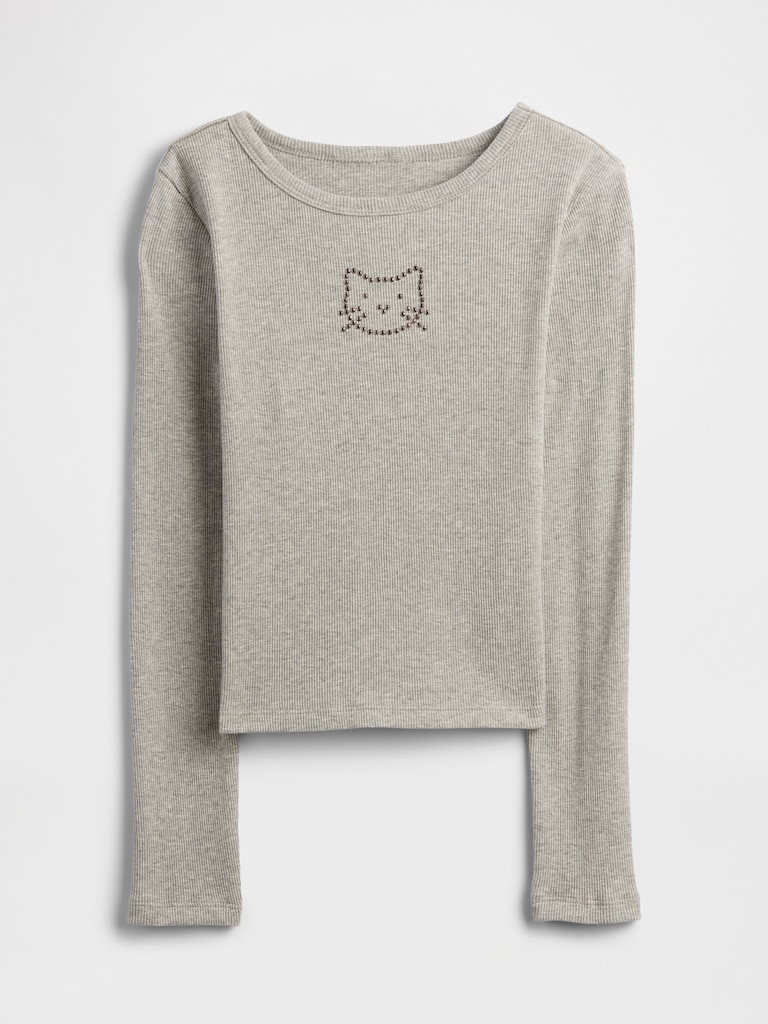 Kids Ribbed Pointelle T-Shirt