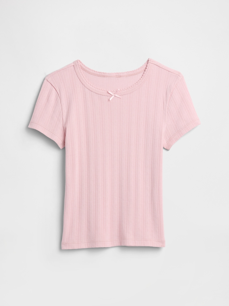 Kids Ribbed Pointelle T-Shirt