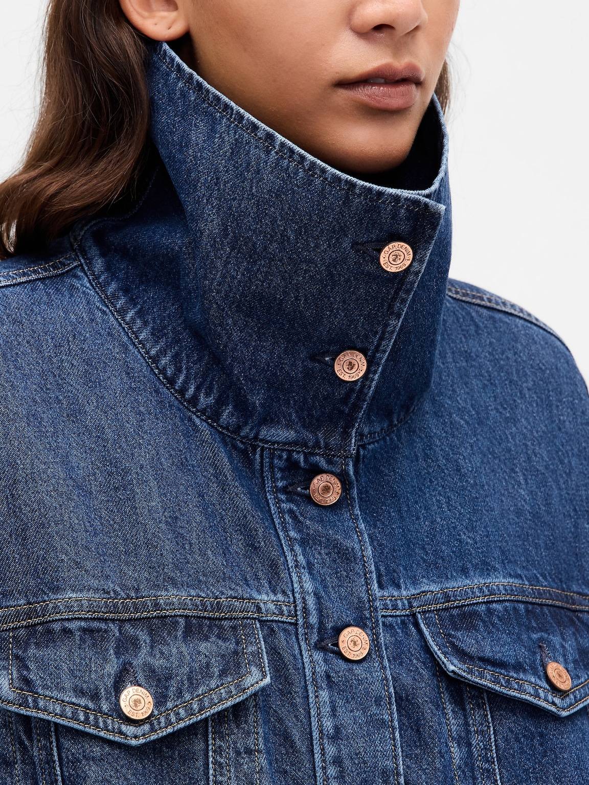 Denim Oversized Bubble Jacket