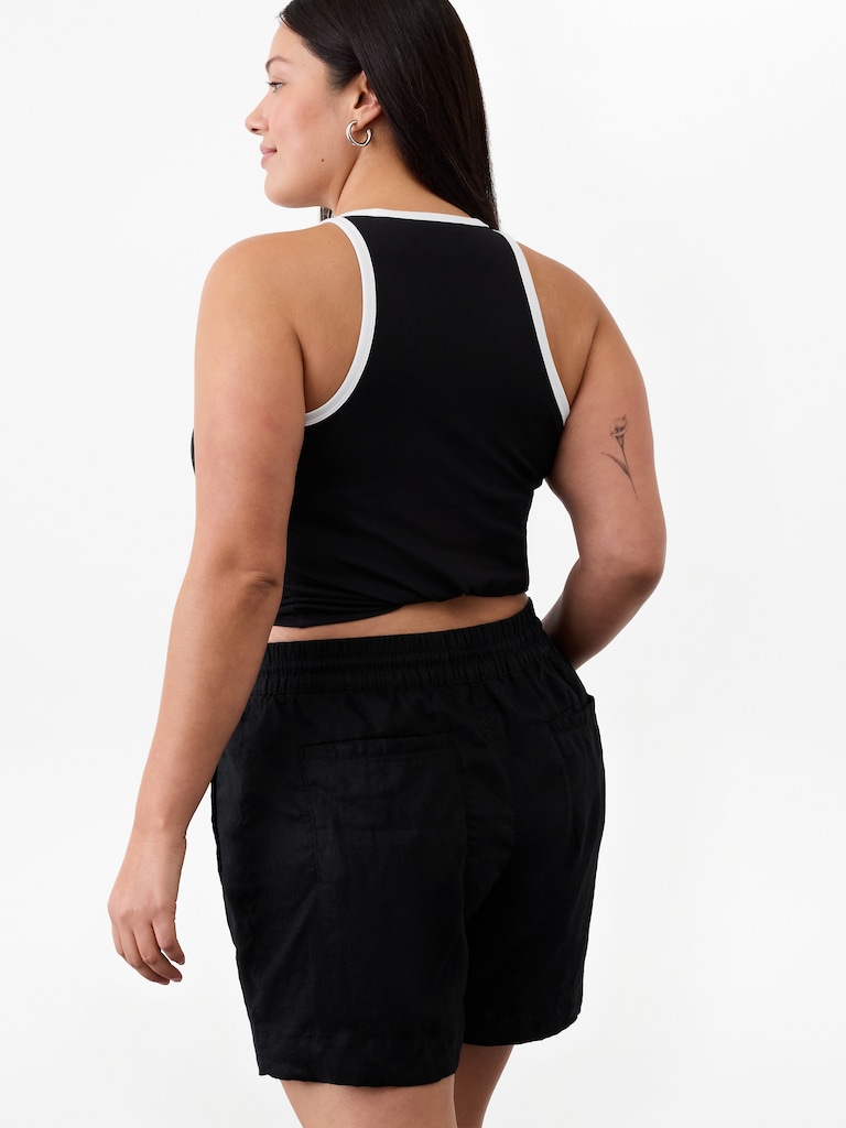 Retreat Linen Mid Rise 4" Short