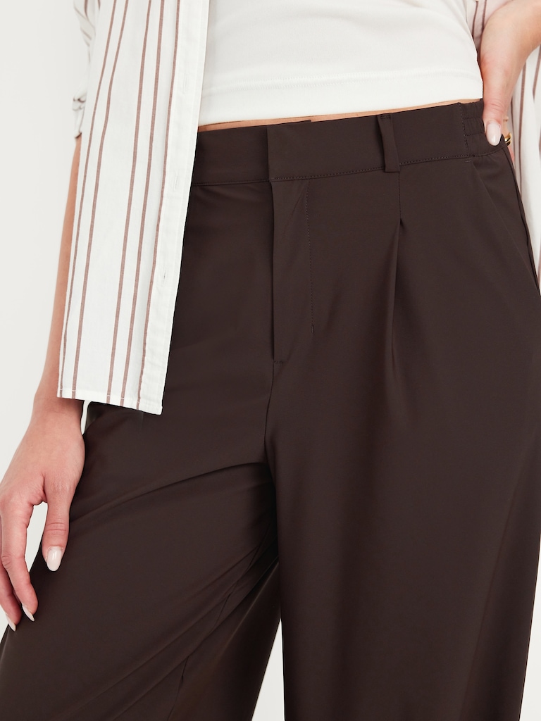 High-Waisted SleekTech Trouser Pants