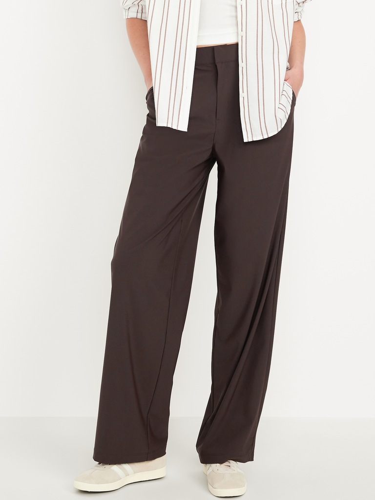 High-Waisted SleekTech Trouser Pants