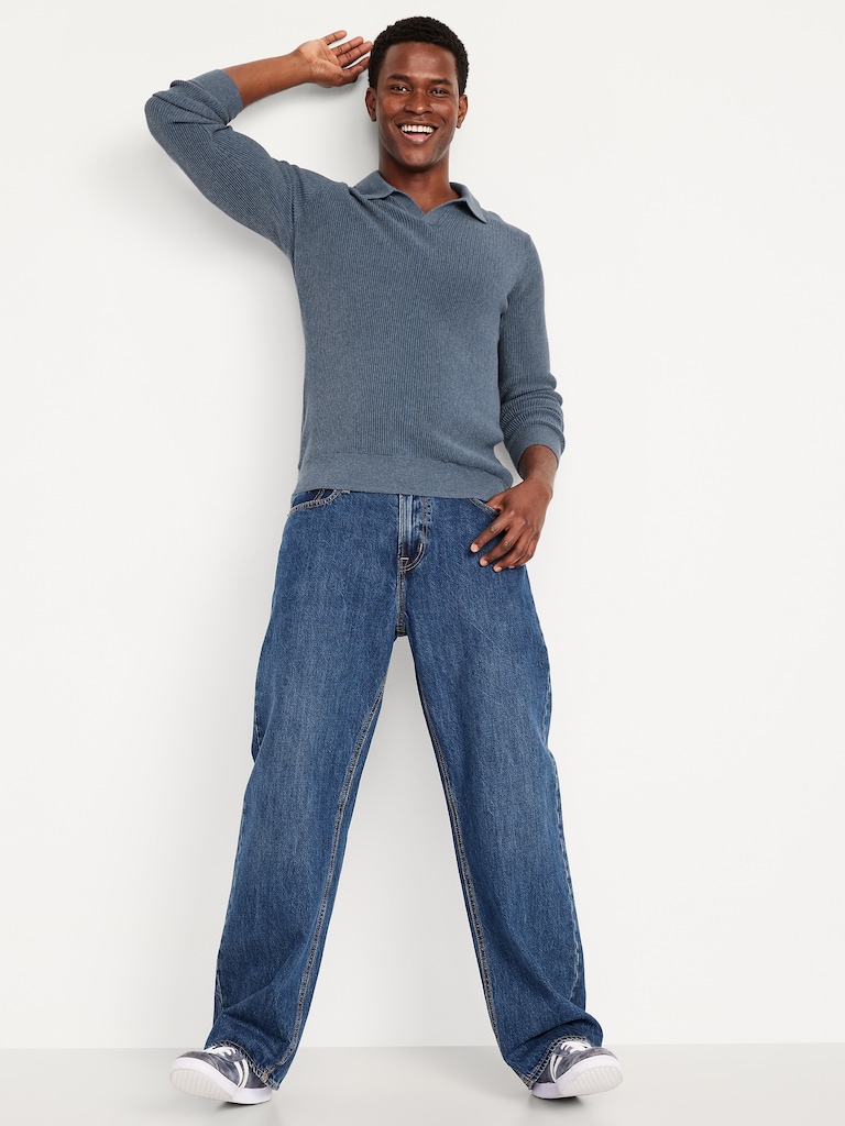 Long-Sleeve Sweater-Knit Polo