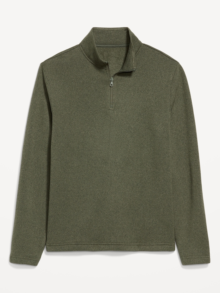 Sweater-Knit Fleece Quarter-Zip Pullover