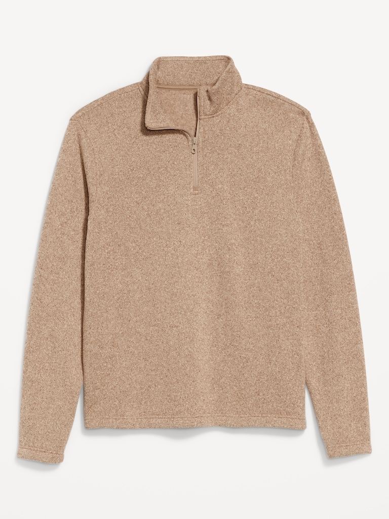 Sweater-Knit Fleece Quarter-Zip Pullover