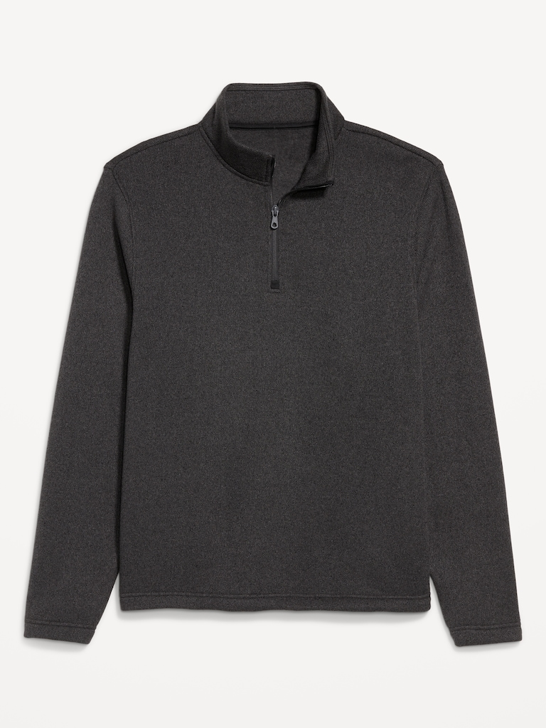 Sweater-Knit Fleece Quarter-Zip Pullover