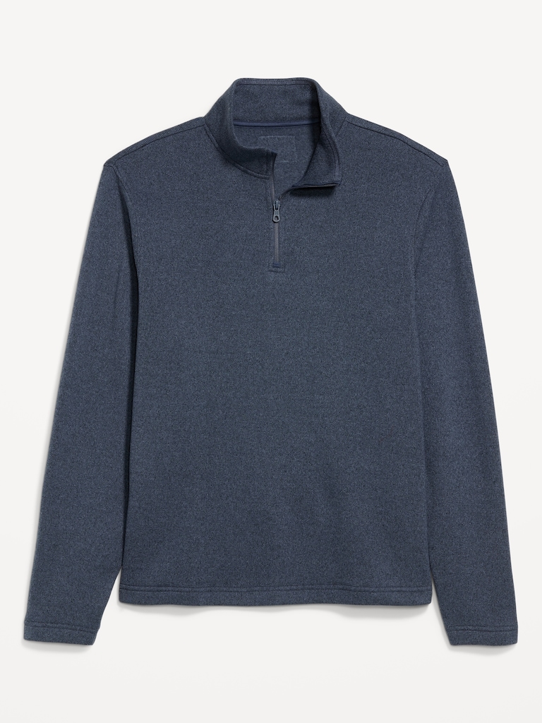 Sweater-Knit Fleece Quarter-Zip Pullover