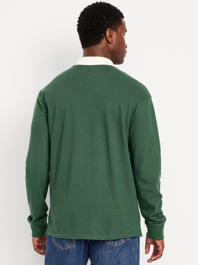 Long-Sleeve V-Neck Polo