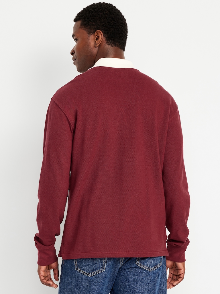 Long-Sleeve V-Neck Polo