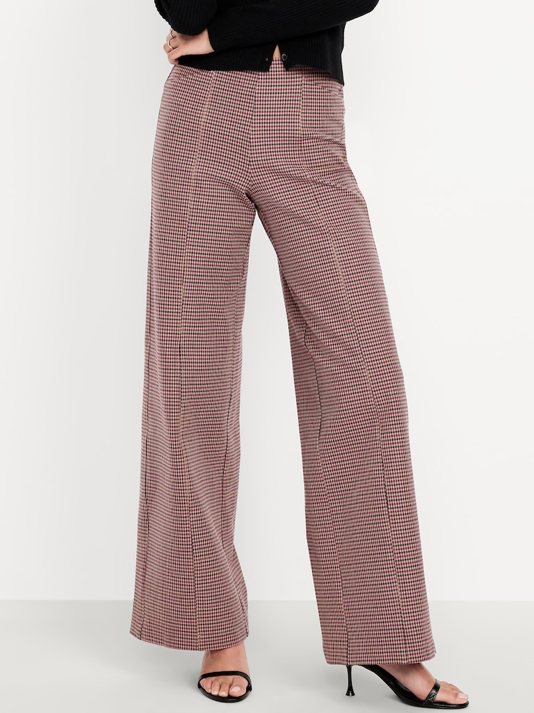 High-Waisted Pull-On Pixie Wide-Leg Pants