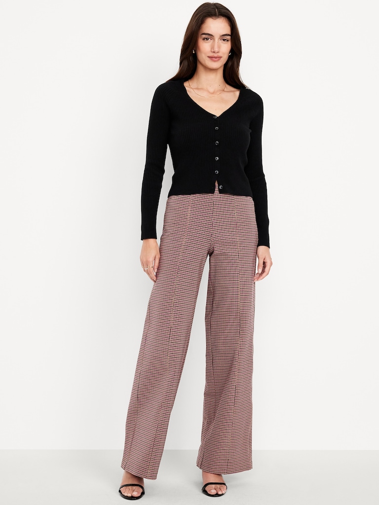 High-Waisted Pull-On Pixie Wide-Leg Pants