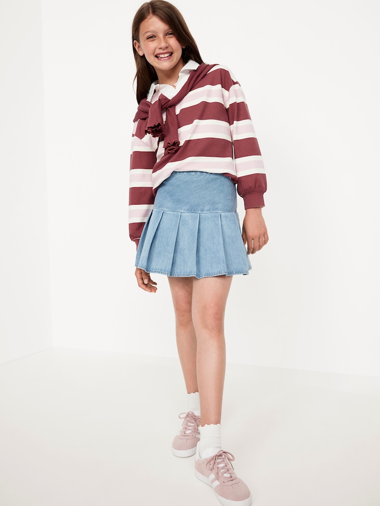Pleated Jean Skirt for Girls