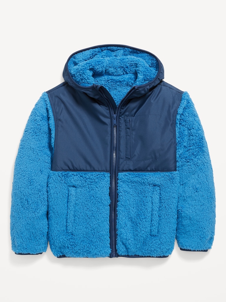 Loose Sherpa Pocket Hooded Jacket for Boys