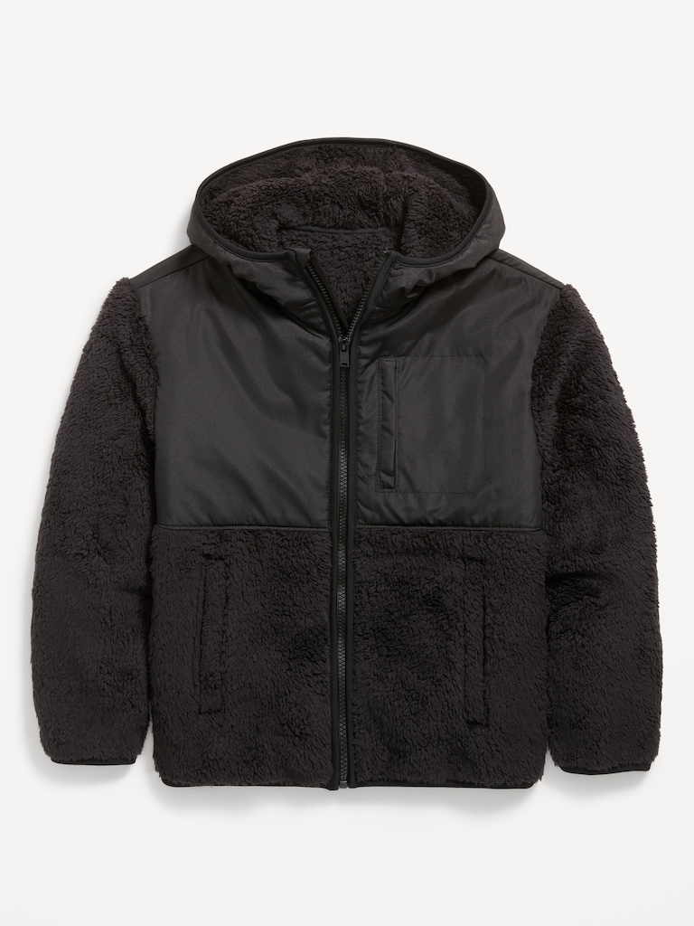 Loose Sherpa Pocket Hooded Jacket for Boys