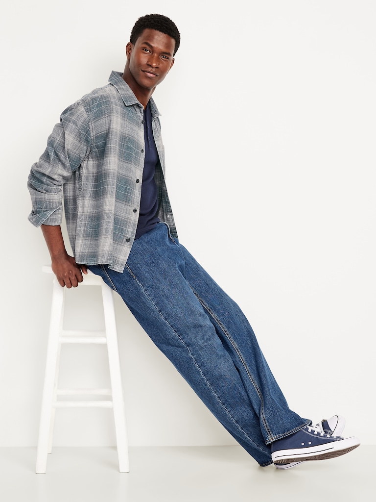 Cropped Plaid Flannel Shirt