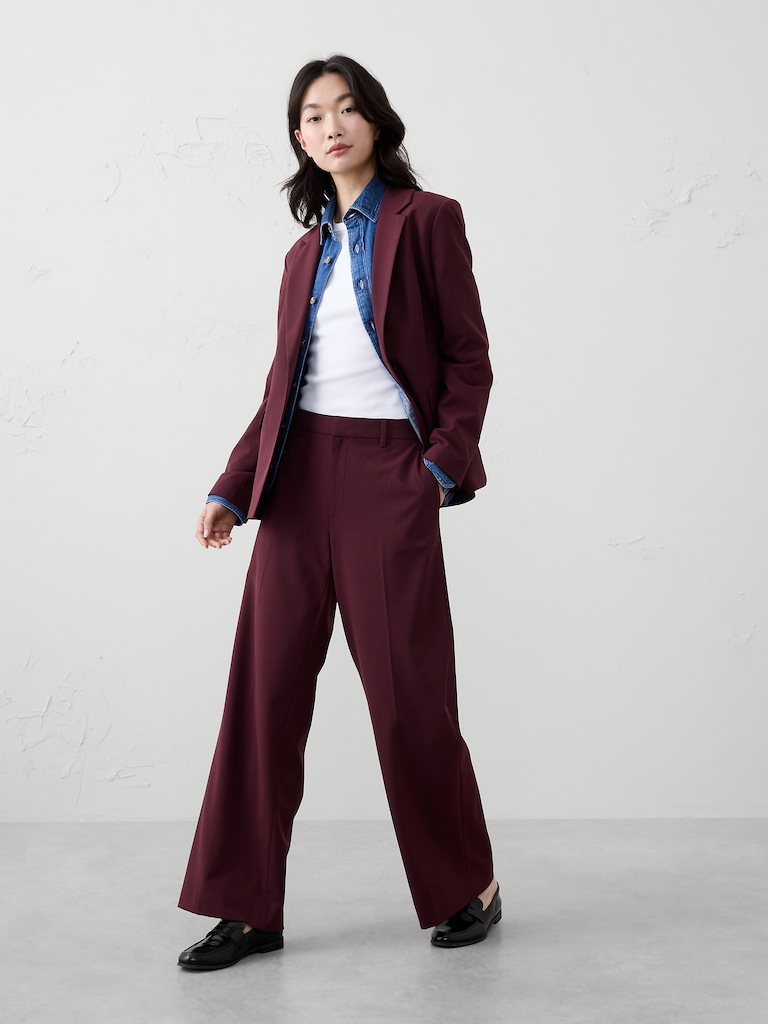 DROPPED Wide-Leg High-Rise Sculpted Trouser