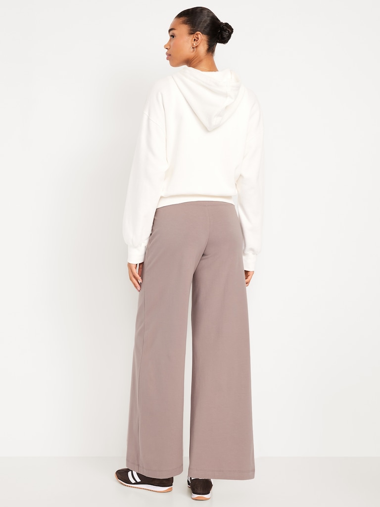 Mid-Rise Jersey Super Wide-Leg Leggings