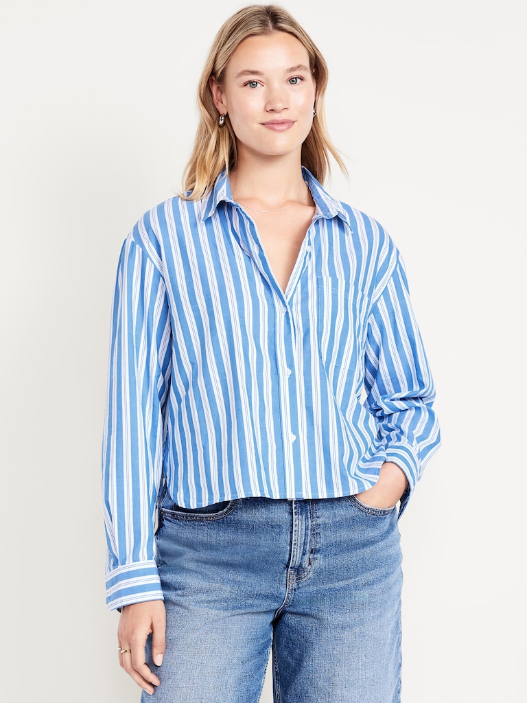 Cropped Button-Down Shirt