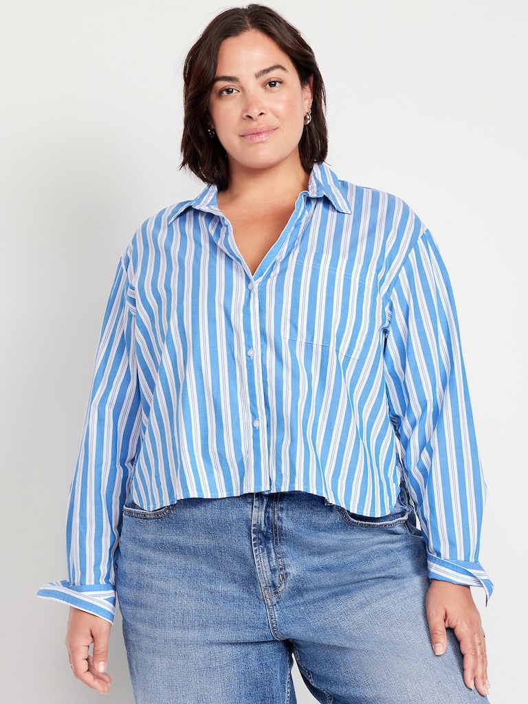 Cropped Button-Down Shirt