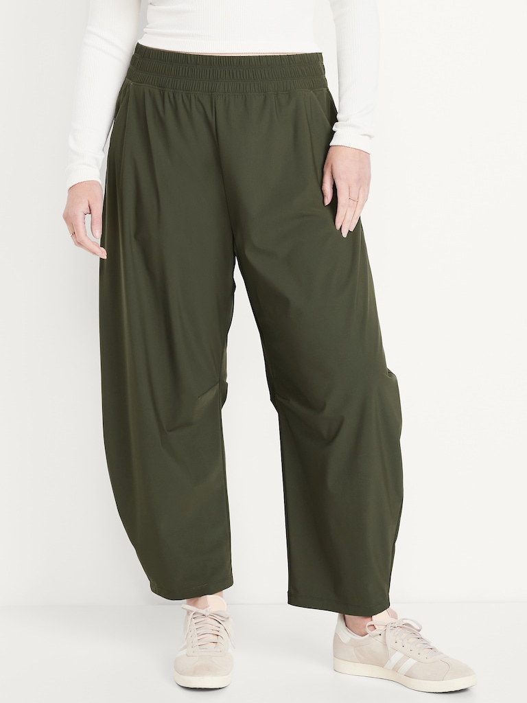 High-Waisted SleekTech Barrel Ankle Pants