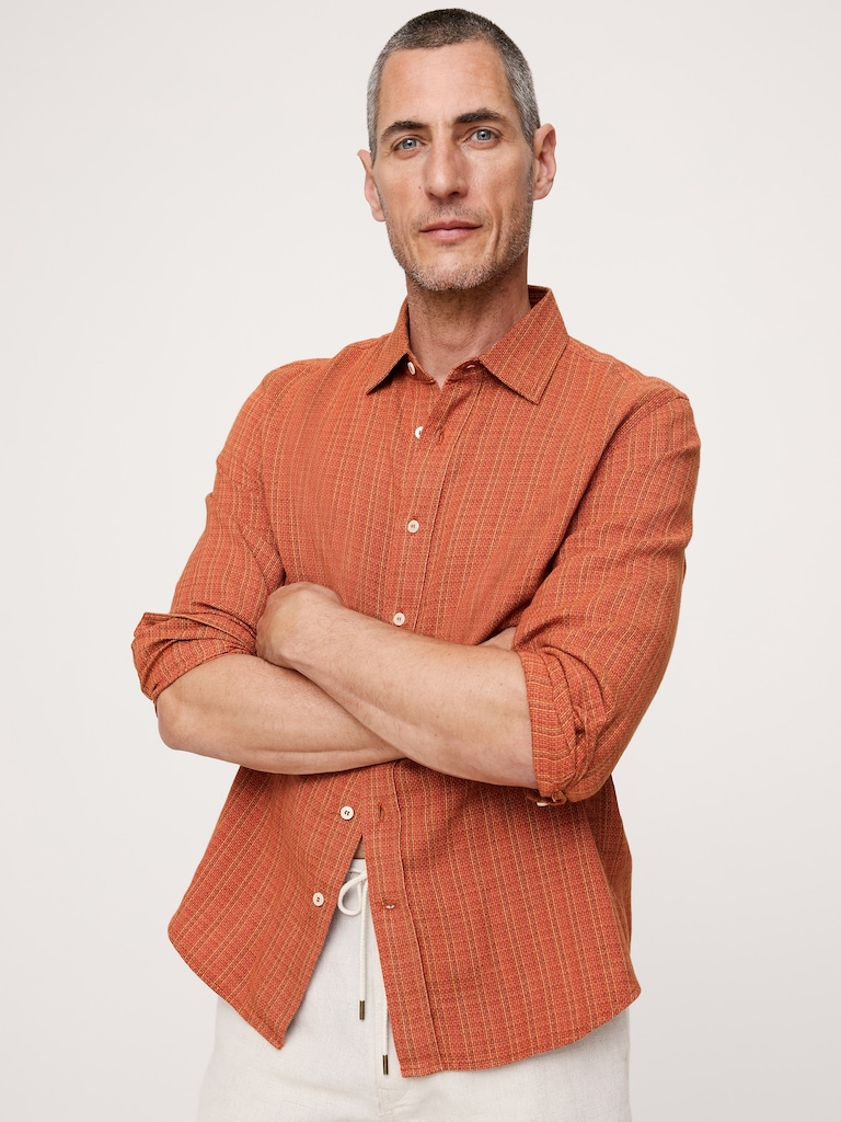 Textured Shirt with Linen