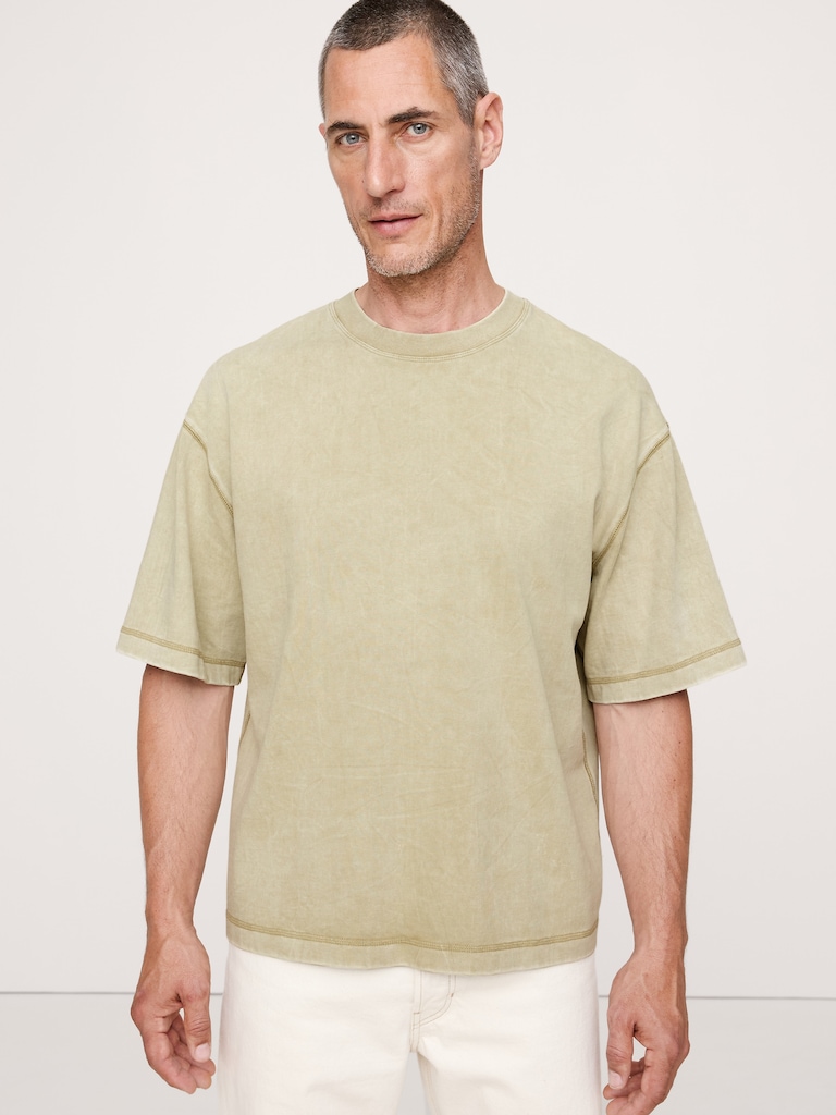 Sun-Faded Heavyweight Soft Cotton T-Shirt
