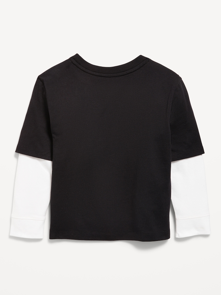 Oversized Long-Sleeve 2-In-1 T-Shirt for Toddler Boys