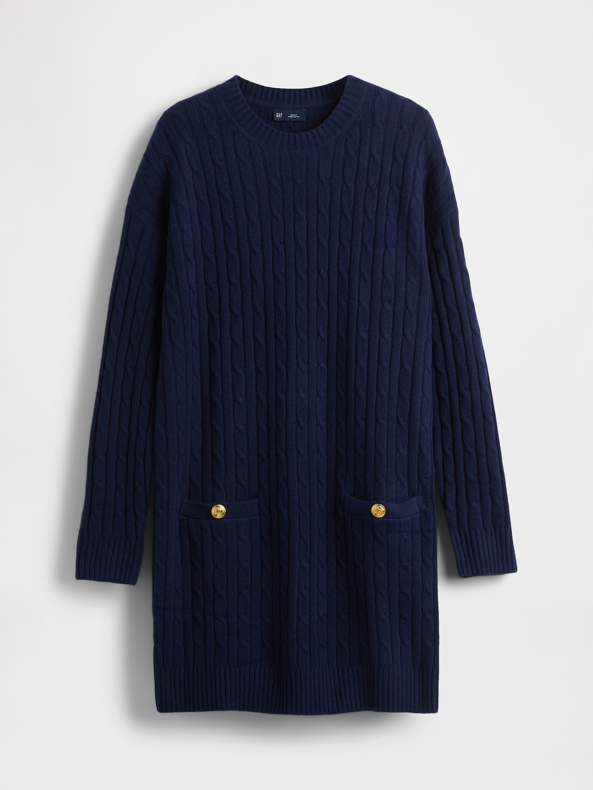 CashSoft Cable-Knit Mini Sweater Dress