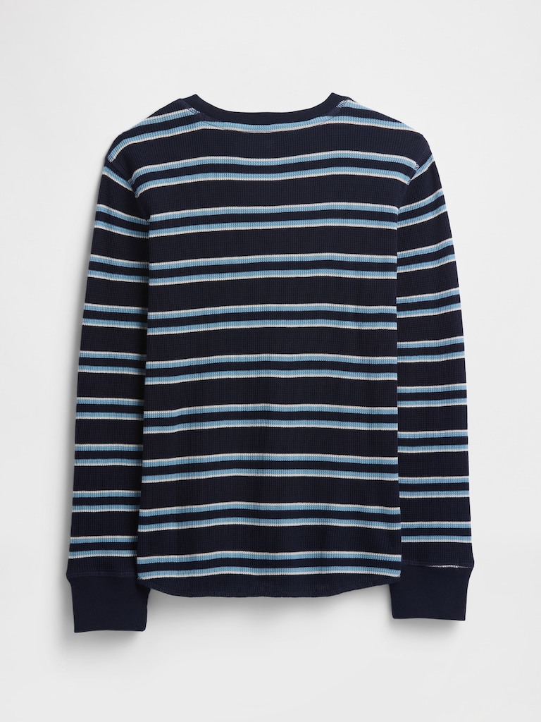 Kids Stripe Waffle-Knit T-Shirt