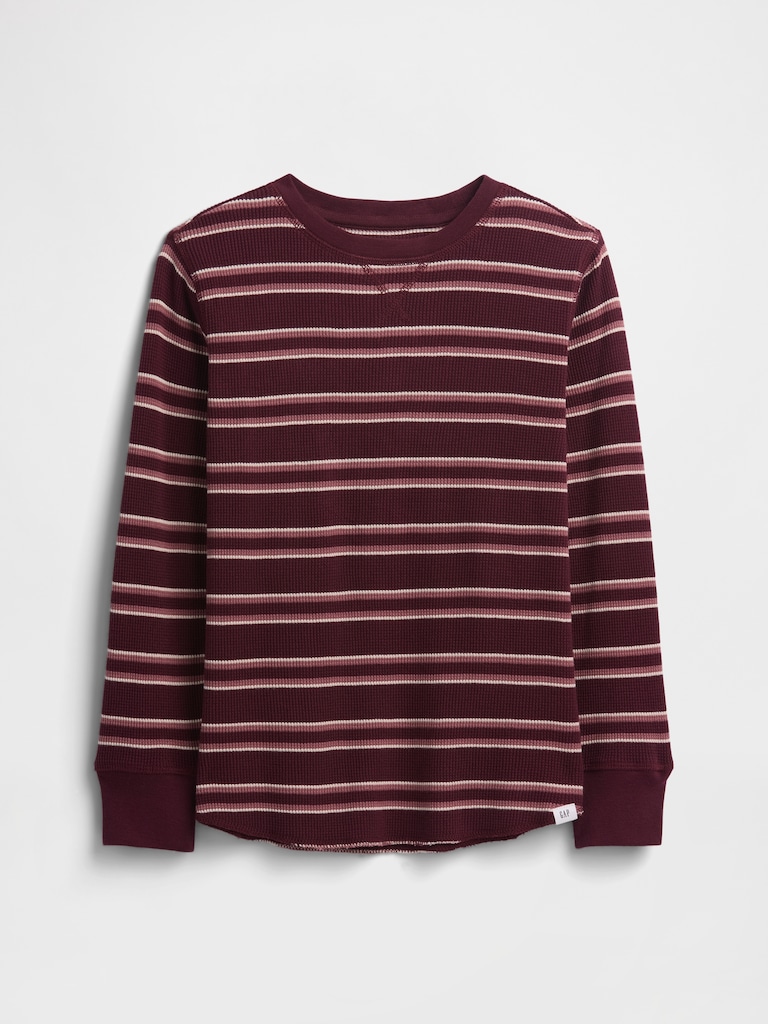 Kids Stripe Waffle-Knit T-Shirt