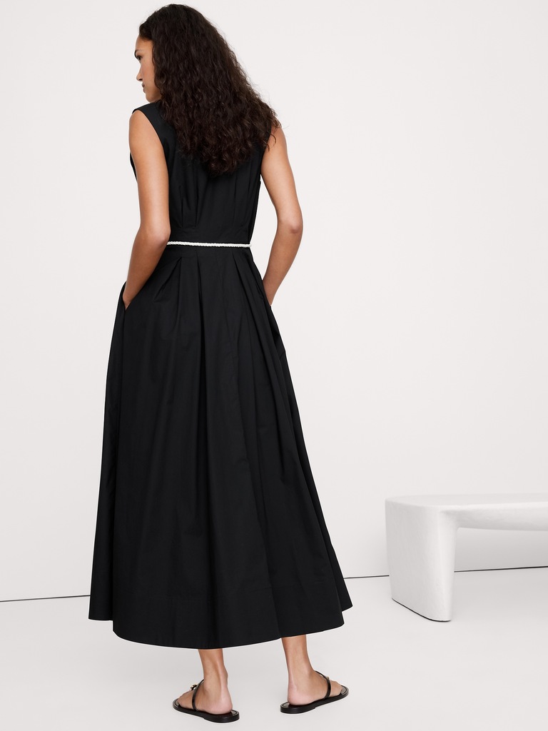 Cotton Poplin Wrap Maxi Dress