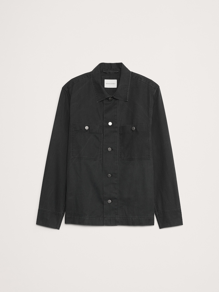Coated Cotton Twill Overshirt