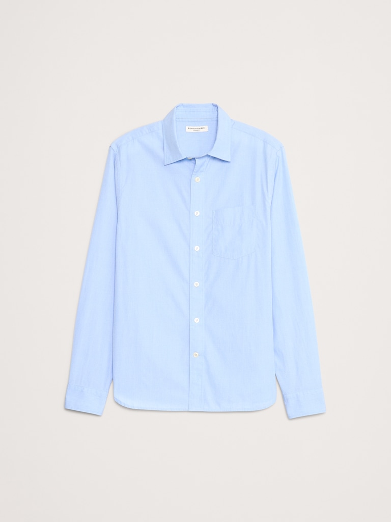 Standard-Fit Washed Cotton Poplin Shirt