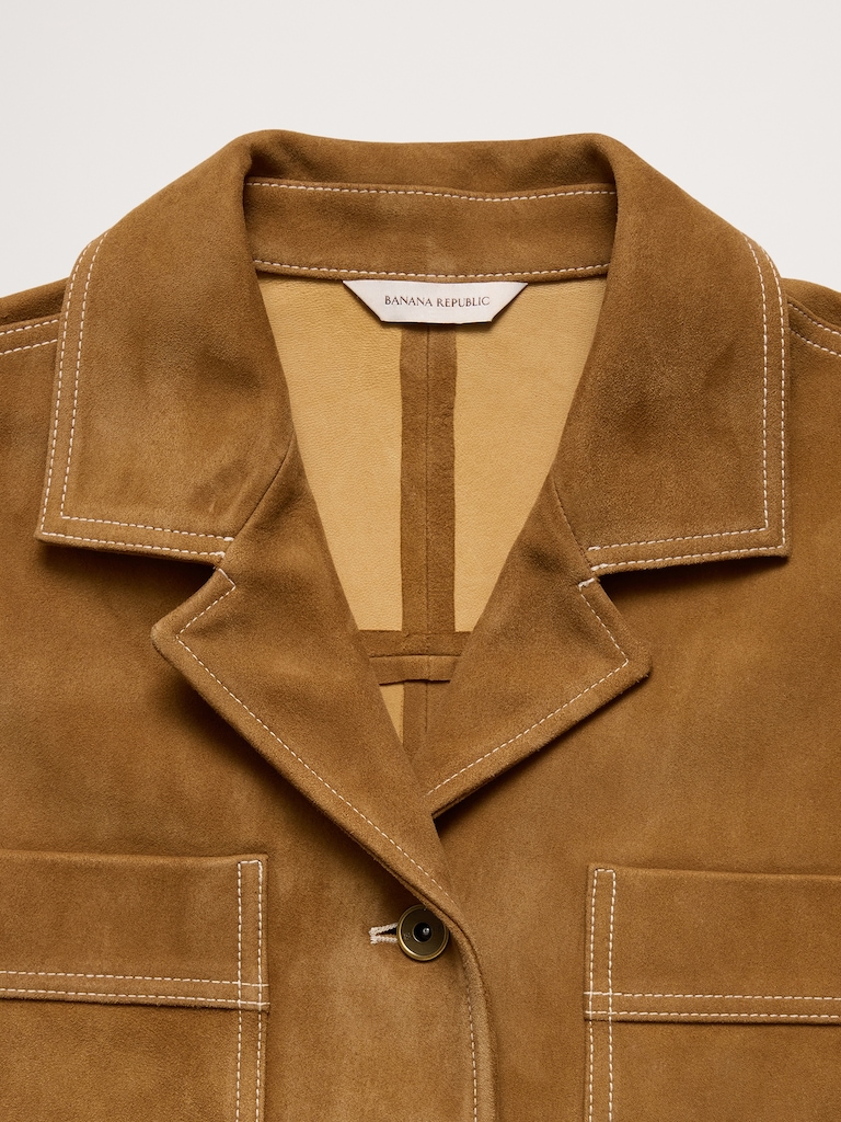 Oversized Short Suede Jacket