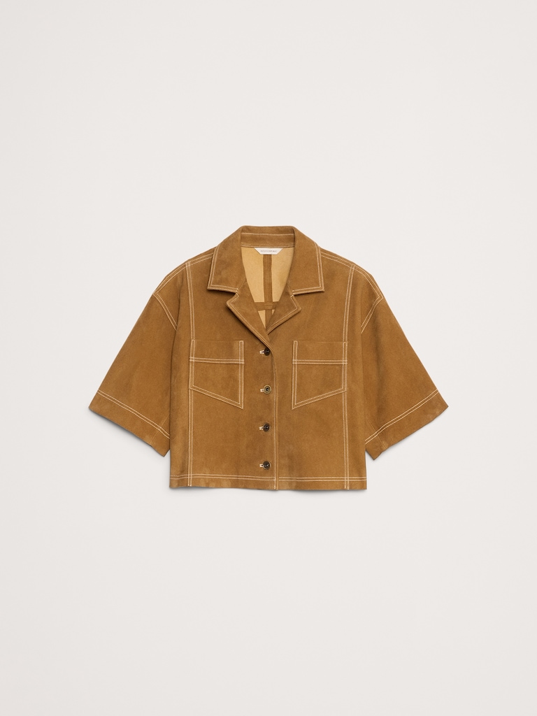 Oversized Short Suede Jacket