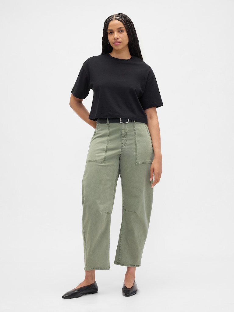 High Rise Barrel Khakis