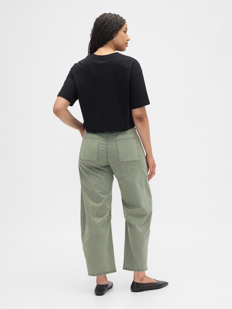 High Rise Barrel Khakis