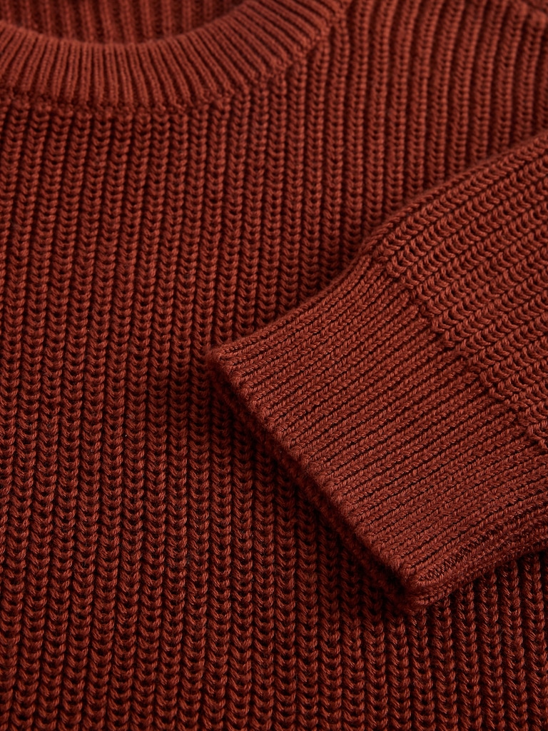 Kids Relaxed Shaker-Stitch Crewneck Sweater