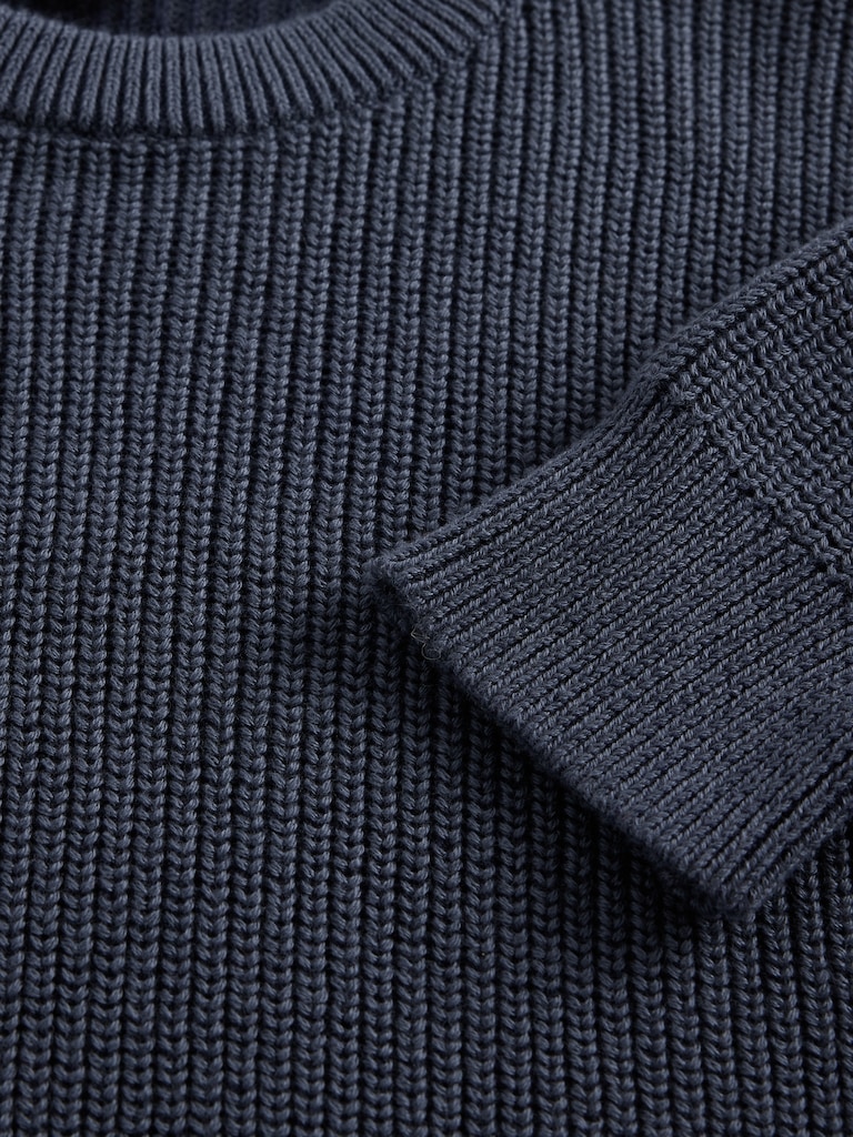 Kids Relaxed Shaker-Stitch Crewneck Sweater