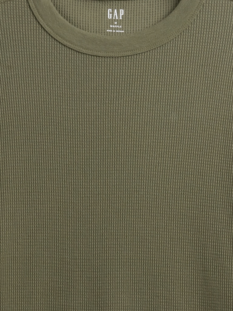 Waffle-Knit Crewneck T-Shirt