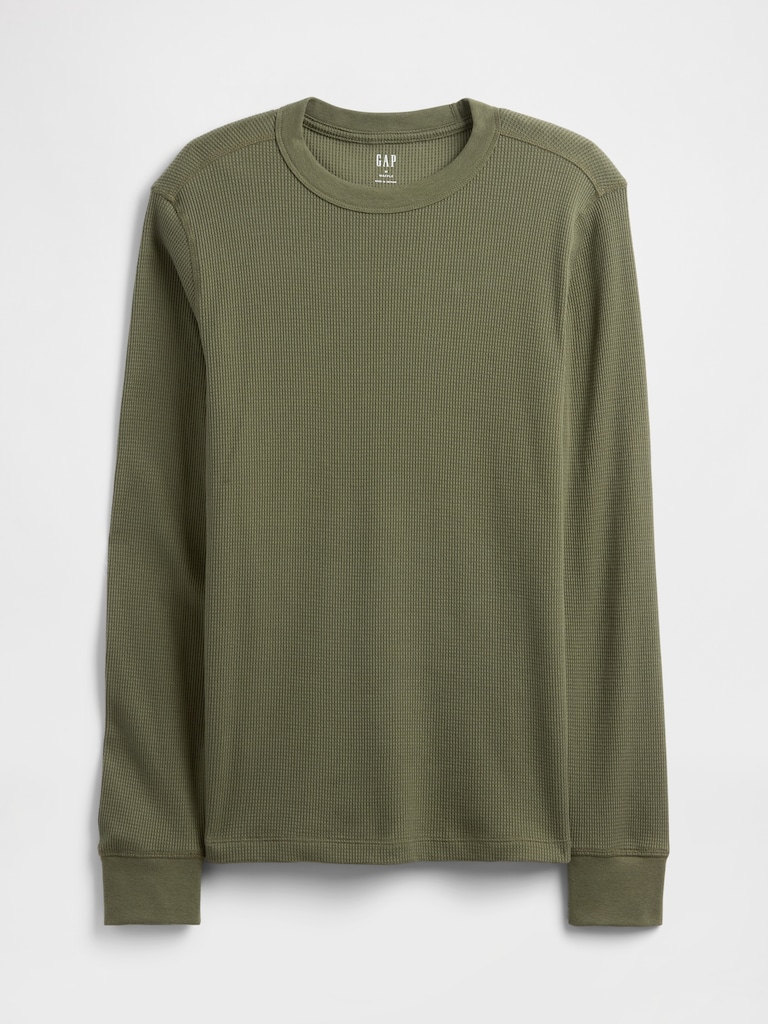 Waffle-Knit Crewneck T-Shirt