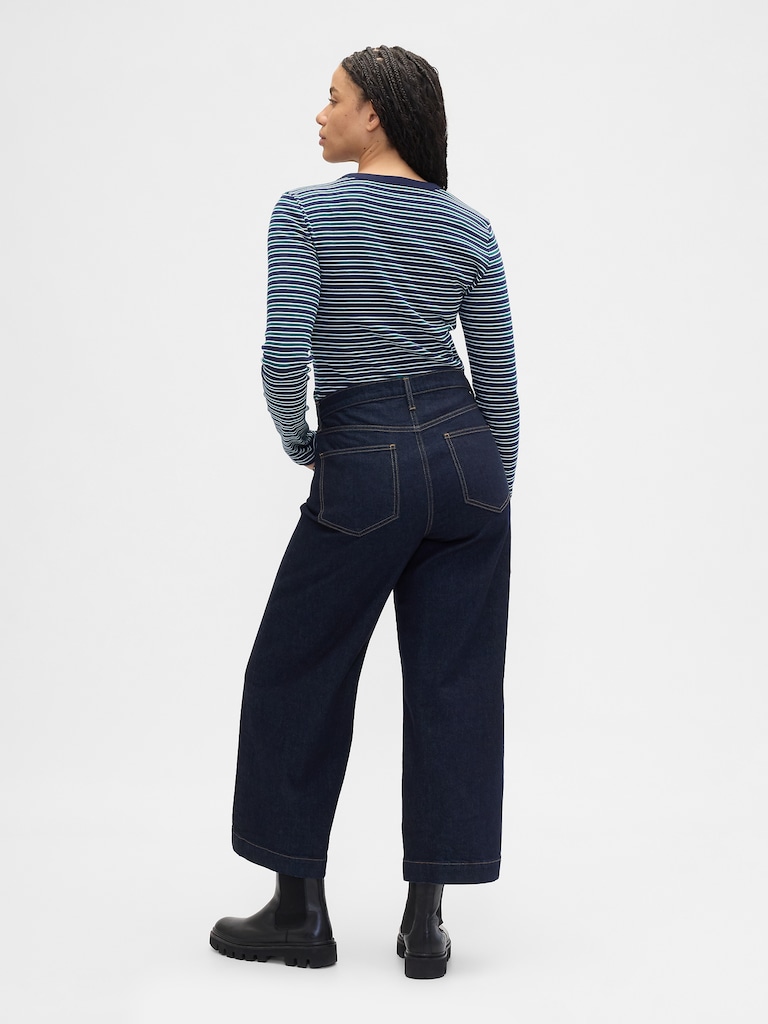 High Rise Wide-Leg Crop Jeans