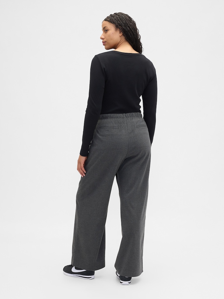 Recycled Mid Rise Easy Wide-Leg Pants