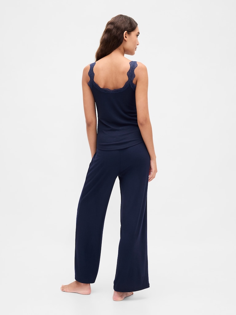 Mini Rib Wide-Leg PJ Pants