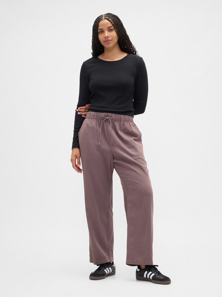 Mid Rise Easy Twill Pants
