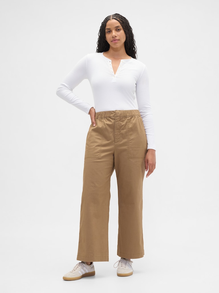High Rise Easy Wide-Leg Khakis