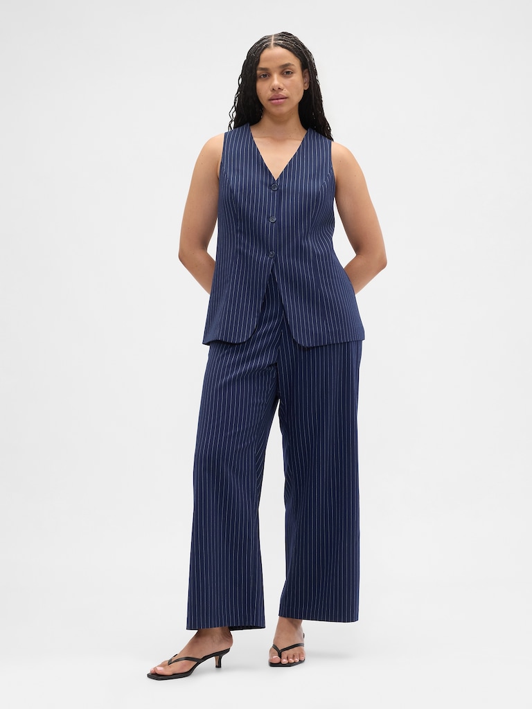 Recycled Mid Rise Easy Wide-Leg Pants