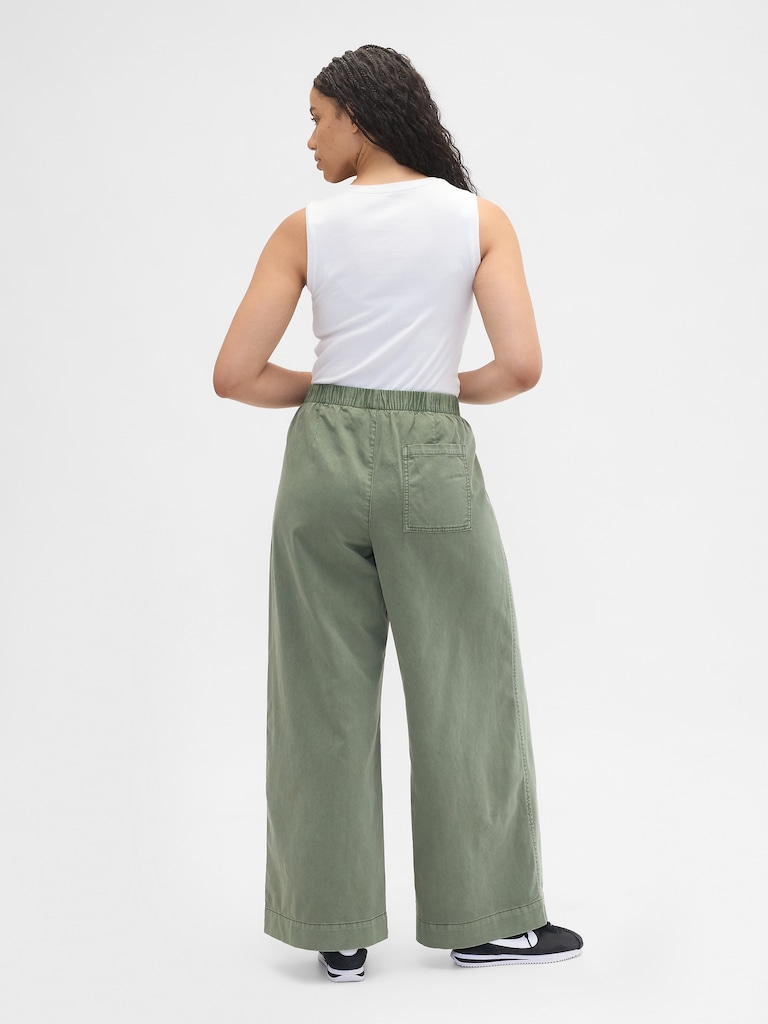 High Rise Pleated Relaxed Wide-Leg Khakis