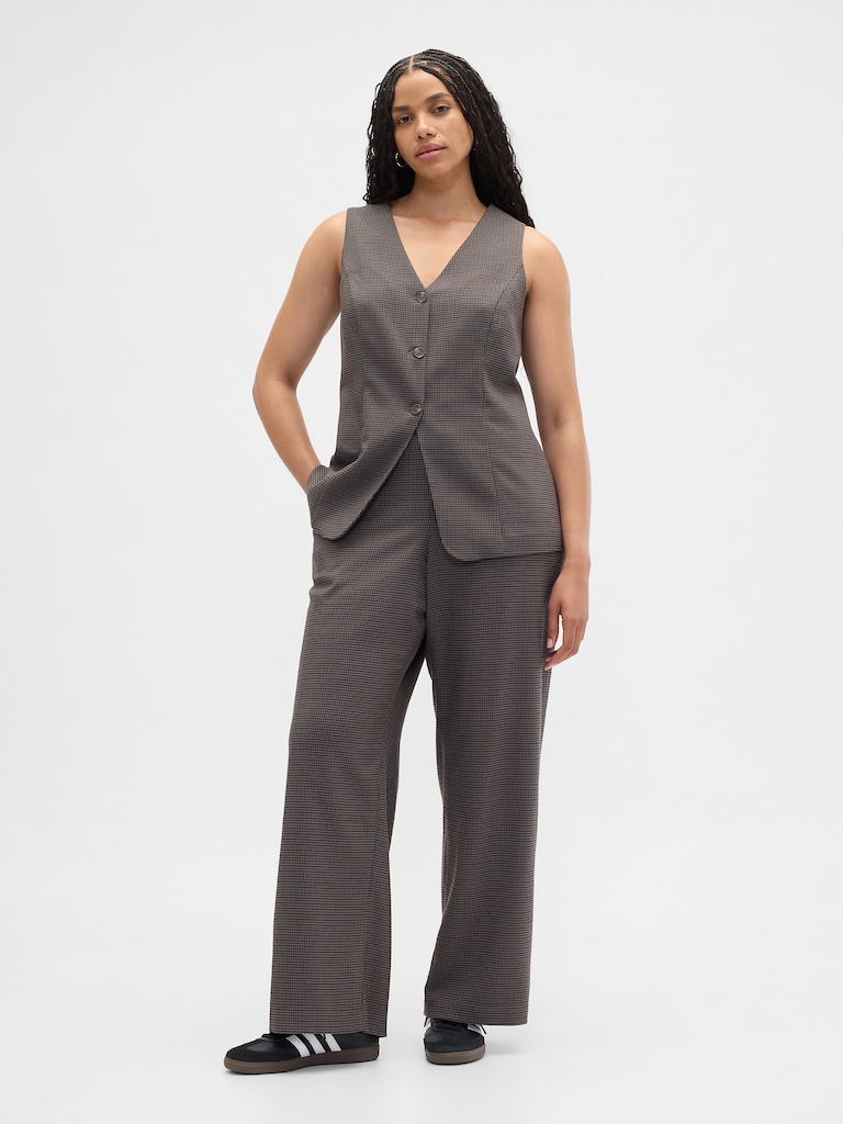 Recycled Mid Rise Easy Wide-Leg Pants