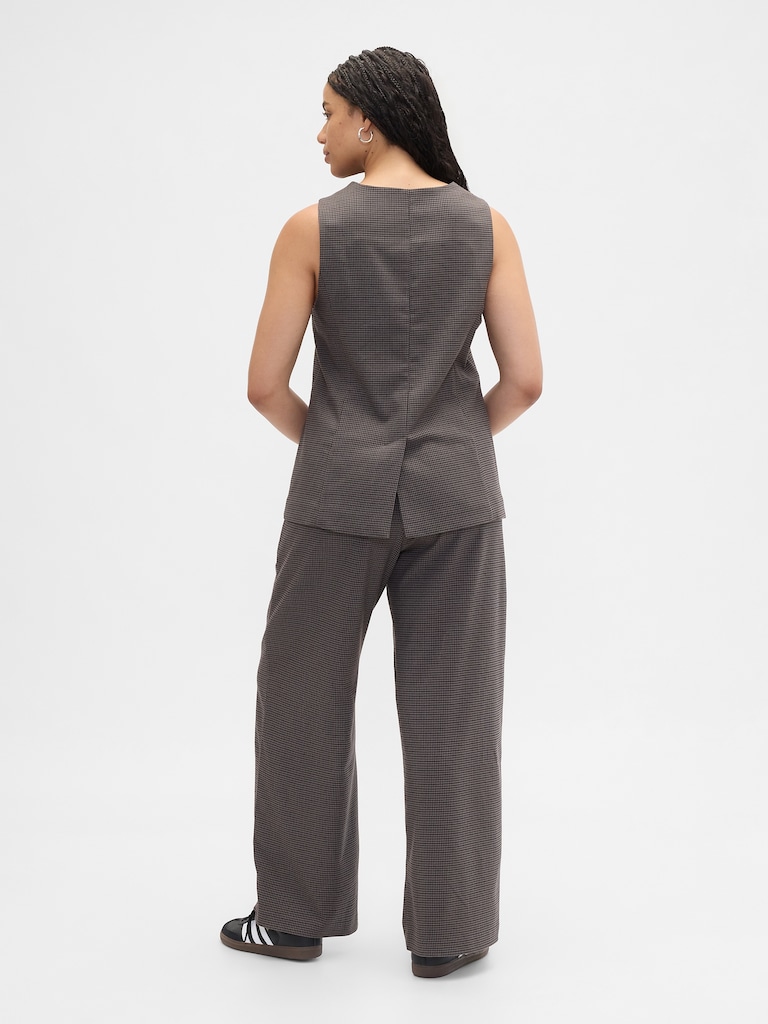 Recycled Mid Rise Easy Wide-Leg Pants